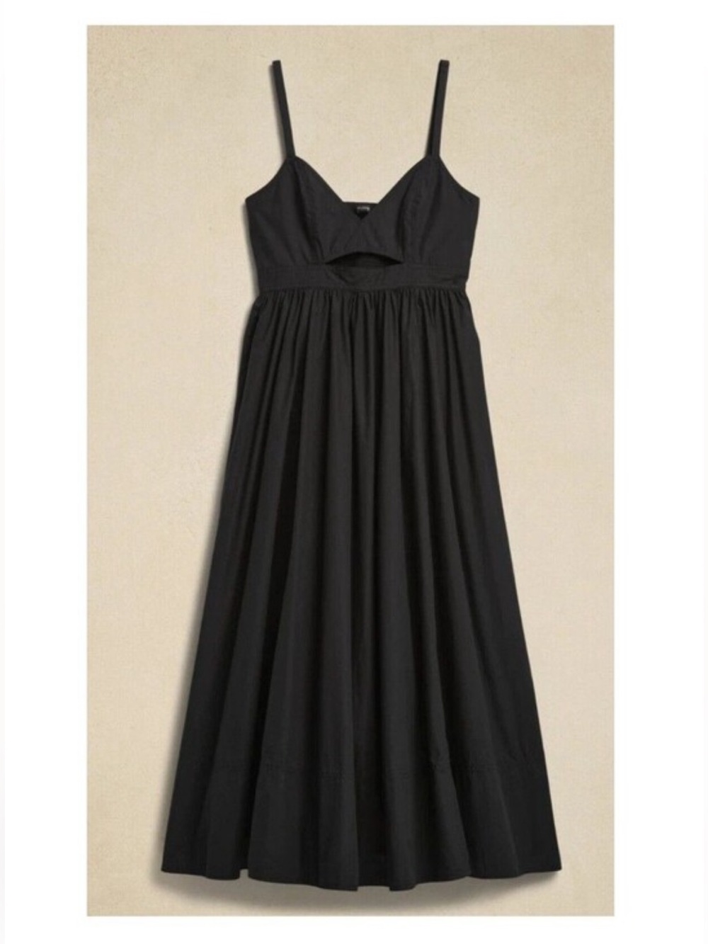 Banana Republic Isla Cotton Poplin Flare Midi Cutout Dress